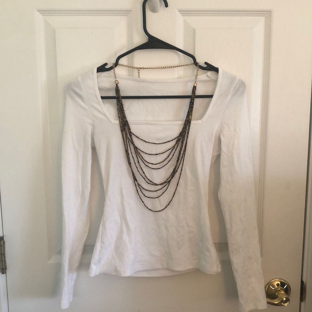 Beaded Black and Gold Long Necklace